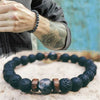 Wholesale Shining Volcanic Stone Black Iron Stone Geometric Handmade Couple Bracelet