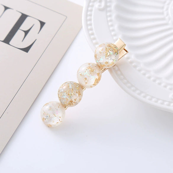 Wholesale Shiny Plastic And Resin Duck Bill Hair Clip Electroplated For Girls