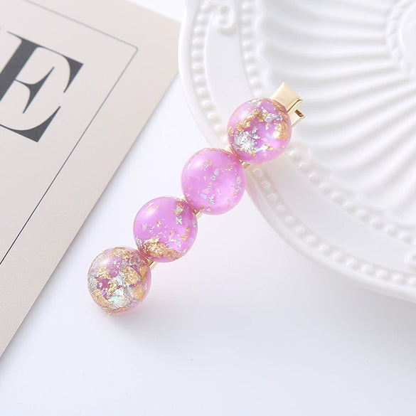 Wholesale Shiny Plastic And Resin Duck Bill Hair Clip Electroplated For Girls