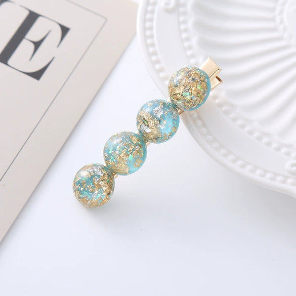 Wholesale Shiny Plastic And Resin Duck Bill Hair Clip Electroplated For Girls
