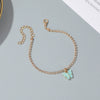 Wholesale Shiny Rhinestone Alloy Butterfly Pendant Anklet For Women Creative Simple Style
