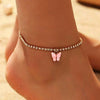 Wholesale Shiny Rhinestone Alloy Butterfly Pendant Anklet For Women Creative Simple Style