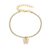Wholesale Shiny Rhinestone Alloy Butterfly Pendant Anklet For Women Creative Simple Style