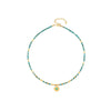 Wholesale Short Clavicle Chain Retro Style Malachite And Titanium Steel Geometric Beaded Handmade Women's Necklace