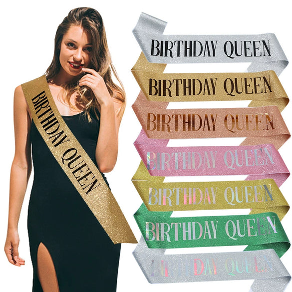 Wholesale Shoulder Strap Etiquette Belt Glitter Cloth Bronzing For Birthday Party