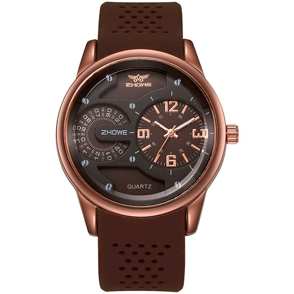 Wholesale Silicone Band Alloy Case Round Dial Men's Outdoor Leisure Sports Watch