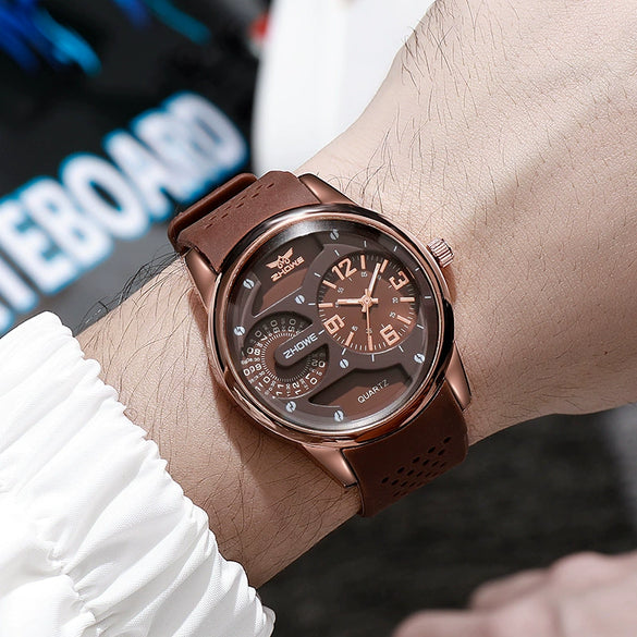 Wholesale Silicone Band Alloy Case Round Dial Men's Outdoor Leisure Sports Watch