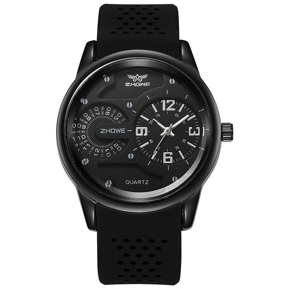 Wholesale Silicone Band Alloy Case Round Dial Men's Outdoor Leisure Sports Watch