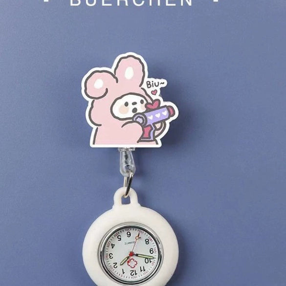 Wholesale Silicone Luminous Hanging Watch With Round Dial For Adult Medical Workers Casual Style