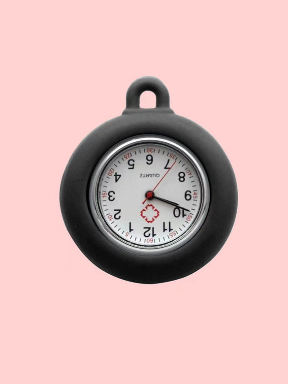 Wholesale Silicone Round Luminous Pocket Watch For Students Alloy Case Quartz Movement
