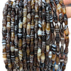 Wholesale Silk Agate Pointed Rice Beads For Diy Jewelry Polished With Brown Stripes