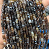 Wholesale Silk Agate Pointed Rice Beads For Diy Jewelry Polished With Brown Stripes