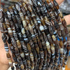 Wholesale Silk Agate Pointed Rice Beads For Diy Jewelry Polished With Brown Stripes