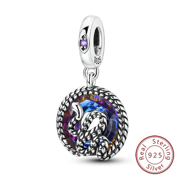 Wholesale 925 Silver Animal Spirit Snake Unicorn Hummingbird Dinosaur Elephant Beads Pendant Diy Bracelet Accessories With Dripping Oil Design