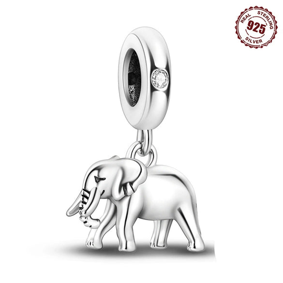 Wholesale 925 Silver Animal Spirit Snake Unicorn Hummingbird Dinosaur Elephant Beads Pendant Diy Bracelet Accessories With Dripping Oil Design