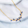 Wholesale Silver Antler Pendant Necklace For Women With 18K Gold Plating And Deep Sea Blue Zircon Animal Zodiac Pattern
