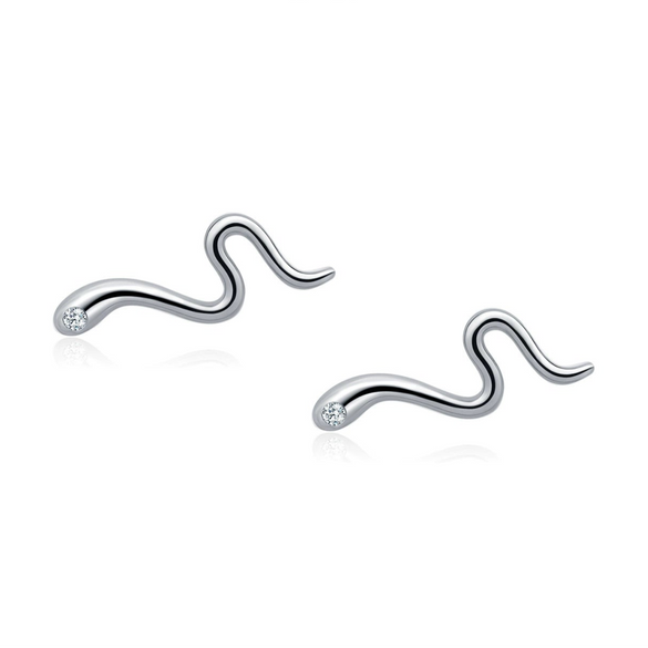 Wholesale 925 Silver Birth Year Zodiac Snake Earrings For Women Sweet Cool Style With Electroplating