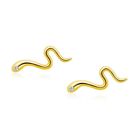 Wholesale 925 Silver Birth Year Zodiac Snake Earrings For Women Sweet Cool Style With Electroplating