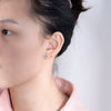 Wholesale Silver Blue Zircon Pearl Flower Design Electroplated Women's Earrings