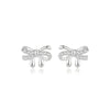 Wholesale Silver Bow Shaped Simple Electroplated Women's Earrings