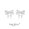 Wholesale Silver Bow Shaped Simple Electroplated Women's Earrings