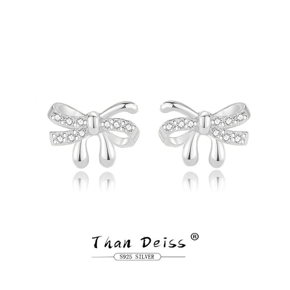 Wholesale Silver Bow Shaped Simple Electroplated Women's Earrings