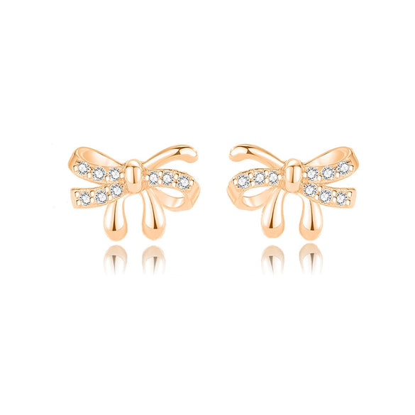 Wholesale Silver Bow Shaped Simple Electroplated Women's Earrings