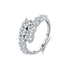 Wholesale 925 Silver Business Commuting Ring With Geometric Pattern For Women Light Luxury Bright Charming Rai Diamond Design Instagram Stacked Wearing Style