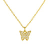Wholesale Silver Butterfly Diamond Women's Cross Chain Clavicle Necklace