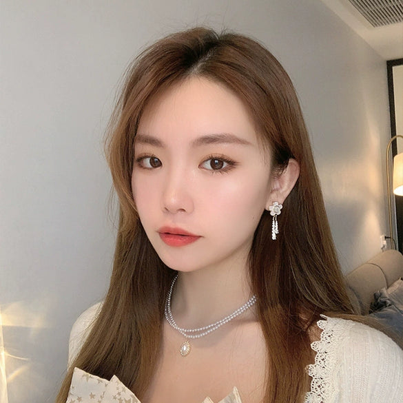 Wholesale 925 Silver Cat's Eye Stone Diamond Flower Earrings For Women With Electroplating Treatment