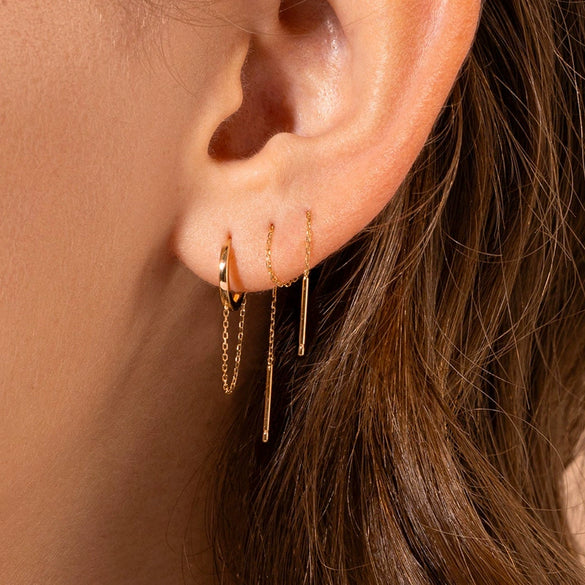 Wholesale Silver 925 Chain Earrings Simple Geometric Style For Women