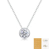 Wholesale Silver 925 Clavicle Chain Pendant Necklace With Moissanite Inlay Geometric Style