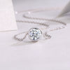 Wholesale Silver 925 Clavicle Chain Pendant Necklace With Moissanite Inlay Geometric Style