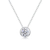 Wholesale Silver 925 Clavicle Chain Pendant Necklace With Moissanite Inlay Geometric Style