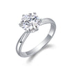 Wholesale 925 Silver Closed Moissanite Ring Platinumplated Antifading Sixclaw Inlay Geometric Sweet Minimalist Women's Style