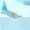 Wholesale 925 Silver Closed Moissanite Ring Platinumplated Antifading Sixclaw Inlay Geometric Sweet Minimalist Women's Style