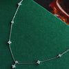 Wholesale Silver Clover Ochain Necklace With Diamond Embedded Light Luxury Style And Flower Leaf Pattern