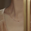Wholesale Silver Clover Ochain Necklace With Diamond Embedded Light Luxury Style And Flower Leaf Pattern