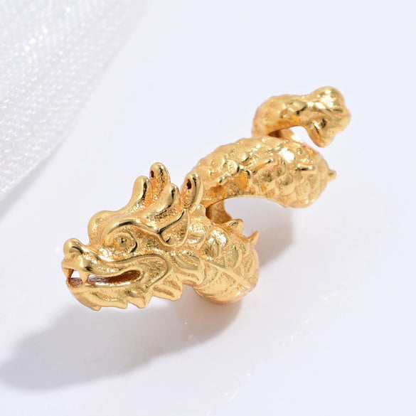 Wholesale Silver Coiled Dragon Snake Shape Electroplating Beads For Diy Bracelet Necklace
