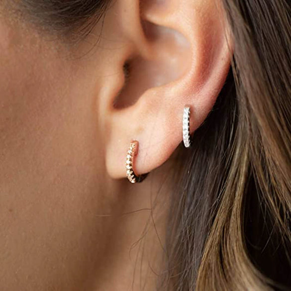 Wholesale 925 Silver Cuff Earring With Straight Pin And Wide Design Geometric Pattern Electroplated