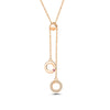 Wholesale 925 Silver Double Circle Pendant Necklace Women's Diamondinlaid Geometric Design Cross Chain