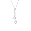 Wholesale 925 Silver Double Circle Pendant Necklace Women's Diamondinlaid Geometric Design Cross Chain
