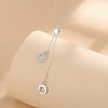 Wholesale 925 Silver Double Circle Pendant Necklace Women's Diamondinlaid Geometric Design Cross Chain