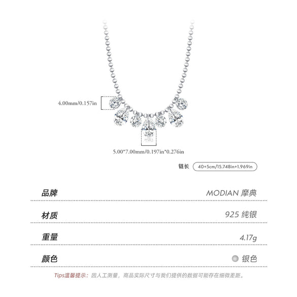 Wholesale Silver Drop Shape Pendant Clavicle Necklace For Women