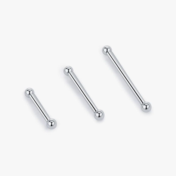 Wholesale Silver Ear Stick With Two Round Beads Geometric Style Electroplated For Girls Anti Blocking Sleeping Ear Holes