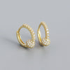 Wholesale Silver Ear Studs For Women Geometric Style S925 Silver Gold Ball Diamond Electroplated