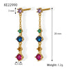Wholesale 925 Silver Earrings Elegant Ear Studs With Color Zirconium Zircon Geometric Design Electroplated