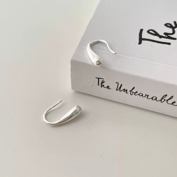 Wholesale Silver Earrings Geometric Minimalist Style Water Drop Shape
