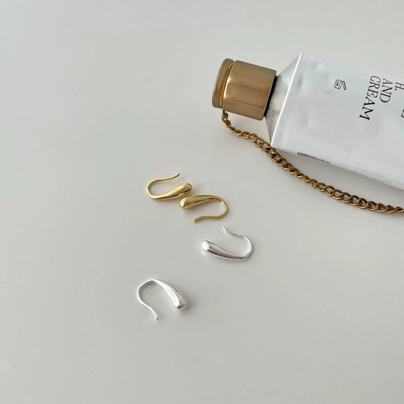 Wholesale Silver Earrings Geometric Minimalist Style Water Drop Shape