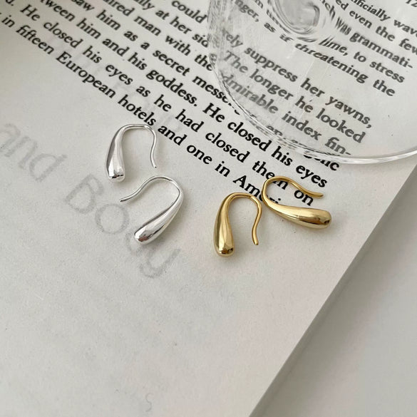 Wholesale Silver Earrings Geometric Minimalist Style Water Drop Shape